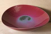 Circular stoneware bowl, oval at lip by Rupert Spira